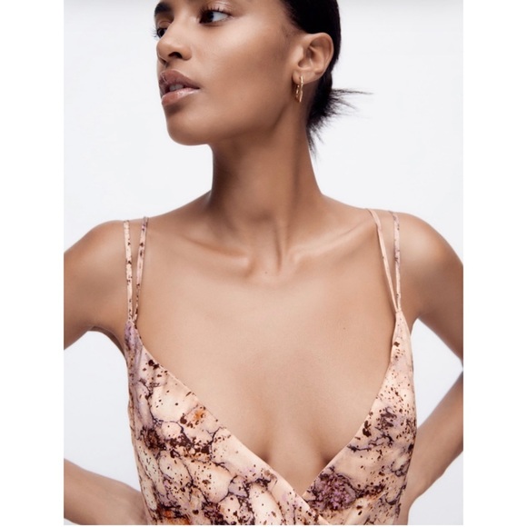 Zara satin effect mini wrap dress - Picture 5 of 8